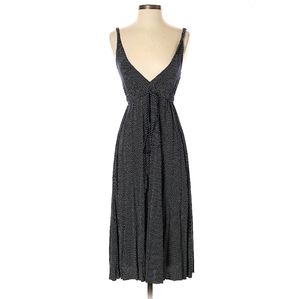 Gap deep v polka dot midi dress with tie